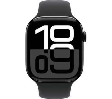 Apple Watch Series 10 GPS, 46mm Jet Black Aluminium Case with Black Sport Band - S/M - Very Good
